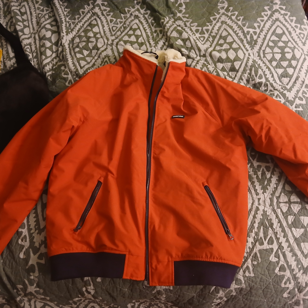 Lands' End Red and Black Squall Jacket